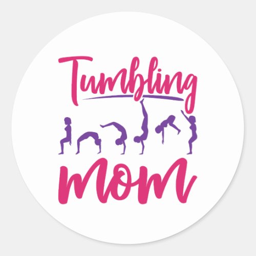 Tumbling Mom Gymnastics Mother Classic Round Sticker
