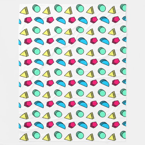 Tumbling Neo Memphis Style Shapes Pattern 02 Fleece Blanket