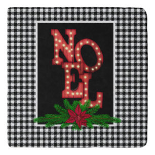 Tumbling Noel on Buffalo Plaid Farmhouse    Trivet