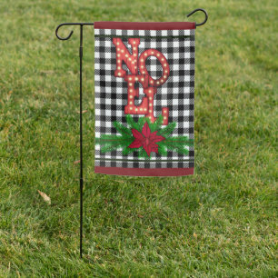 Tumbling Noel on Buffalo Plaid Holiday Flag