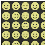Tumbling Smileys - Yellow and Black Fabric