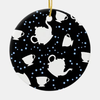Tumbling Tea Party Ceramic Ornament by opheliasart at Zazzle
