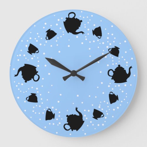 Tumbling Tea Party Large Clock