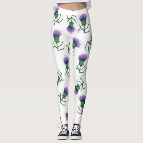 Tumbling Thistles Scottish Fun Cheerful Leggings