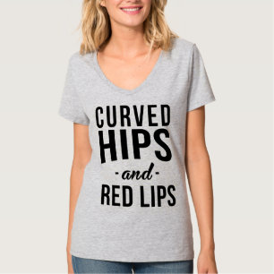 Tumblr T-Shirt Curved Hips and Red Lips