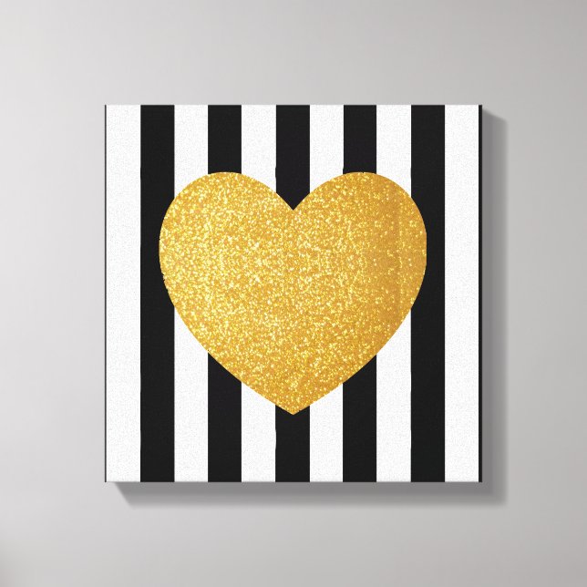 TUMBLR WALL ART GOLD GLITTER HEART (Front)