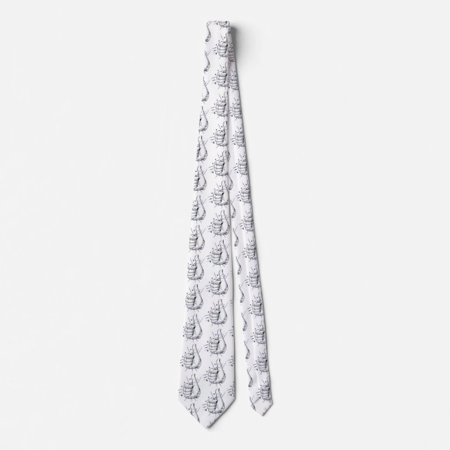 Tumbs up pen drawing neck tie (Front)