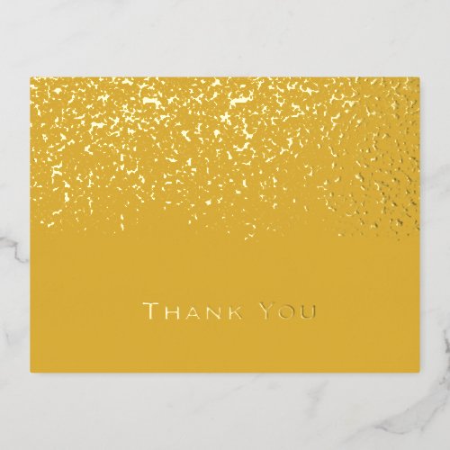 Tumeric and Gold Foil Yellow Wedding Thank You  Foil Holiday Postcard