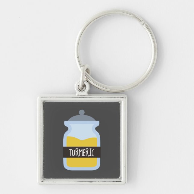 Tumeric yellow spice keychain (Front)