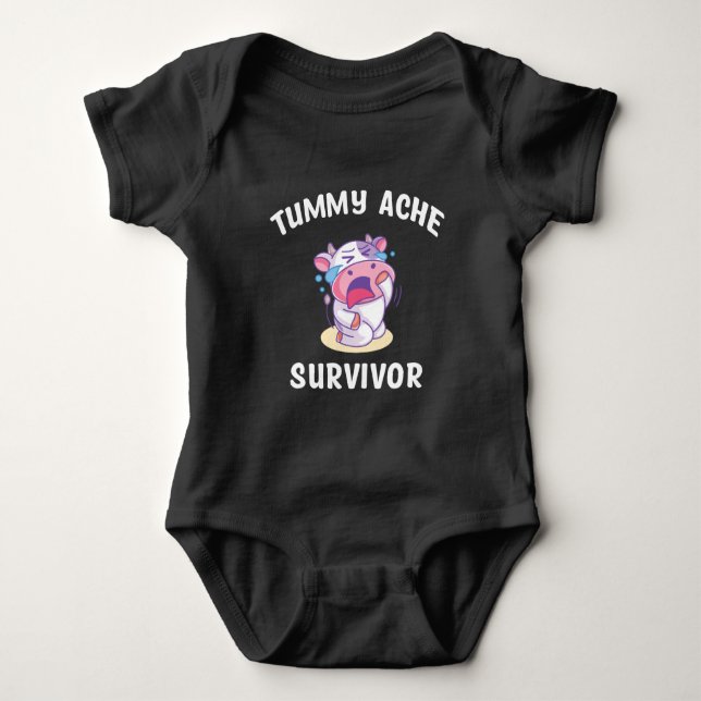Tummy Ache Survivor  Baby Bodysuit (Front)