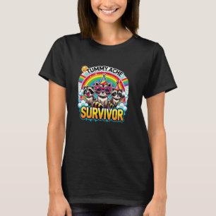 Tummy Ache Survivor Raccoon Meme Animal T-Shirt