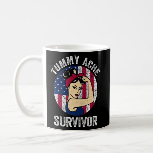 Tummy Ache Survivor Rosie USA Flag IBS Stomachache Coffee Mug