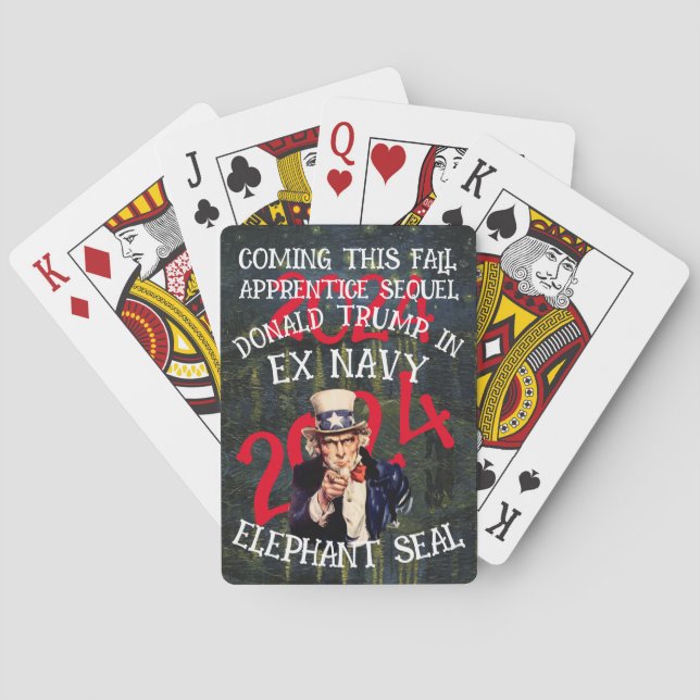 Tump Ex Navy Elephant Seal Cage Fighting Pendejo Poker Cards (Back)