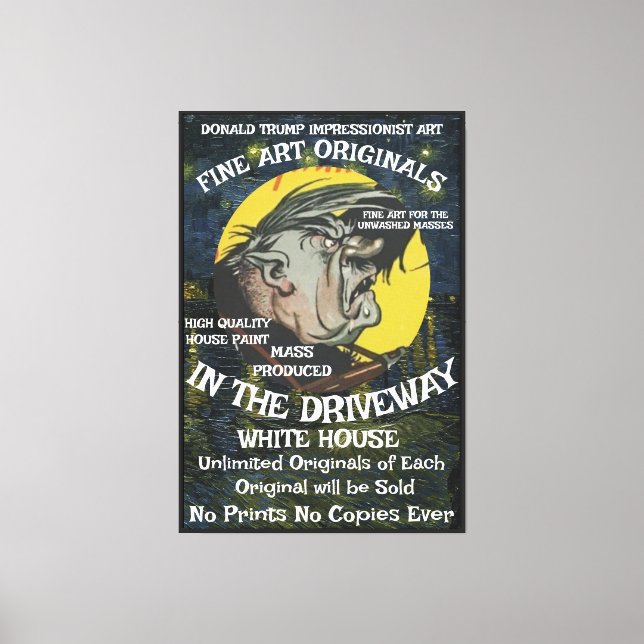 Tump Fine Art Original Impressionist Painted Trump Canvas Print (Front)