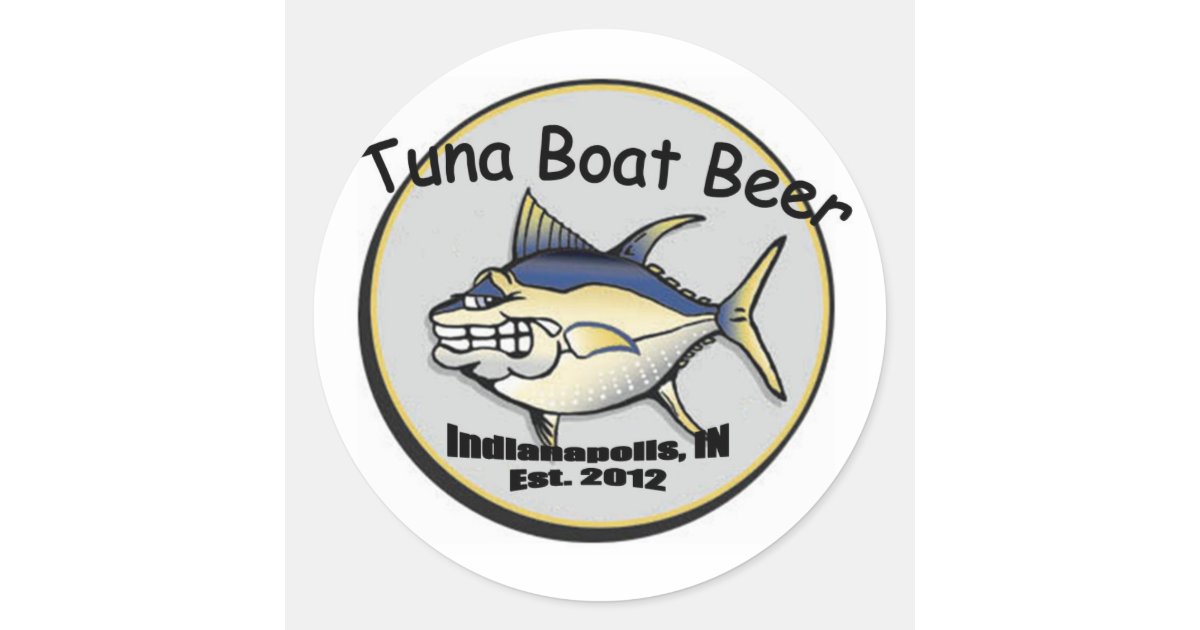 Tuna Boat Beer sticker Zazzle