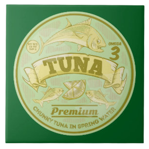 Tuna can pop art tinned fish ceramic tile