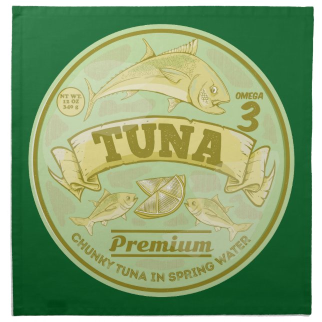 Tuna can pop art tinned fish cloth napkin (Front)