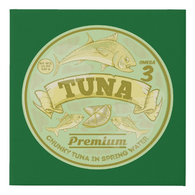 Tuna can pop art tinned fish faux canvas print (Front)