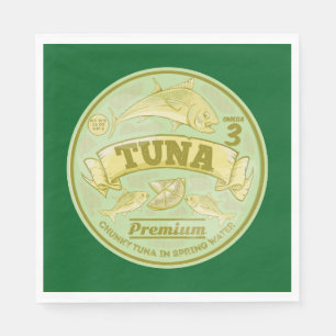 Tuna can pop art tinned fish napkins