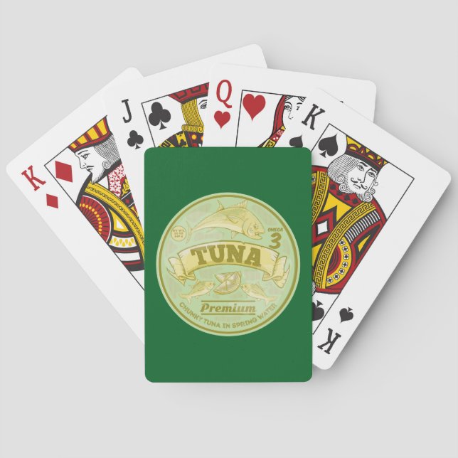 Tuna can pop art tinned fish poker cards (Back)
