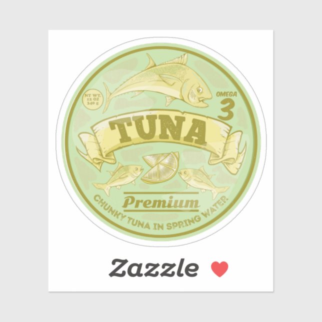 Tuna can pop art tinned fish sticker (Sheet)