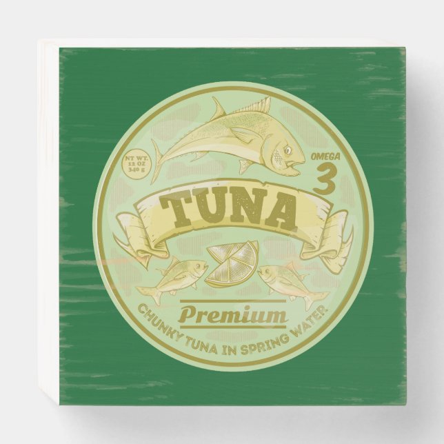 Tuna can pop art tinned fish wooden box sign (Front Horizontal)