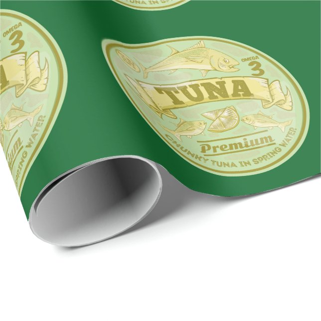 Tuna can pop art tinned fish wrapping paper (Roll Corner)