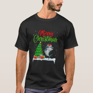 Tuna Christmas Tree Lights Funny Xmas Tuna Lover T-Shirt
