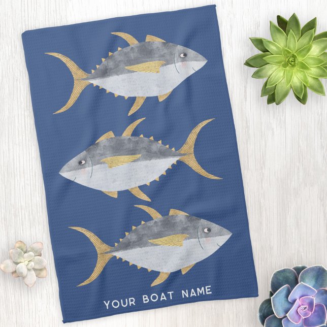 Tuna Fish Boat Name Kitchen Towel (Creator Uploaded)