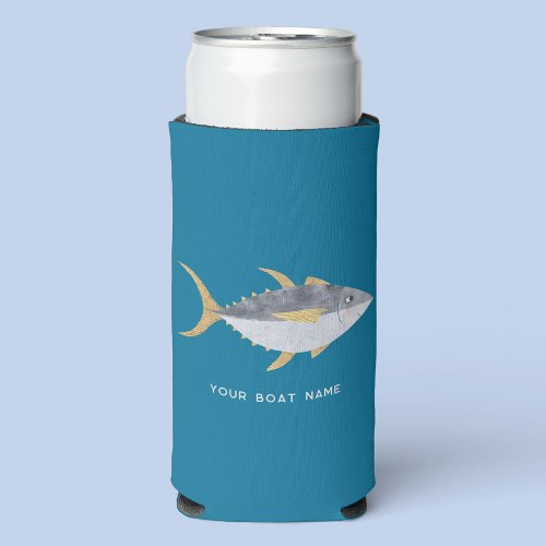 Tuna Fish Boat Name Seltzer Can Cooler