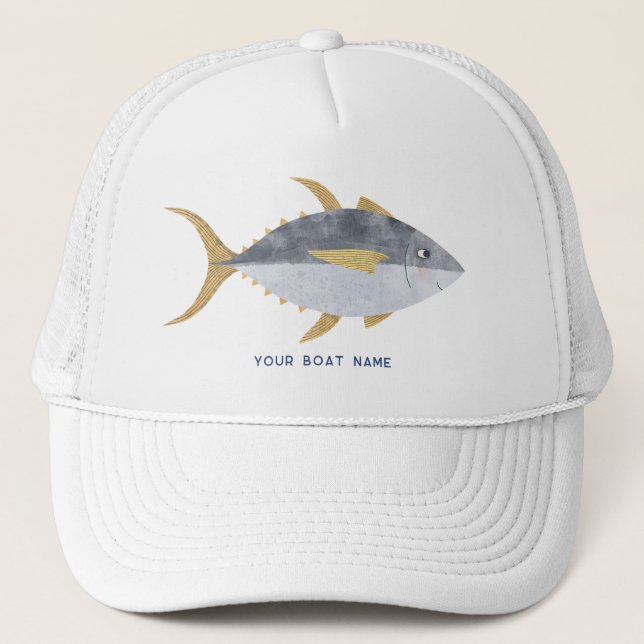 Tuna Fish Boat Name Trucker Hat (Front)