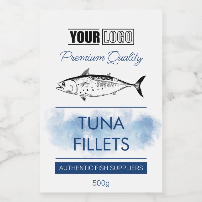 Tuna Fish Fillets Product Label with Logo (Single Label)