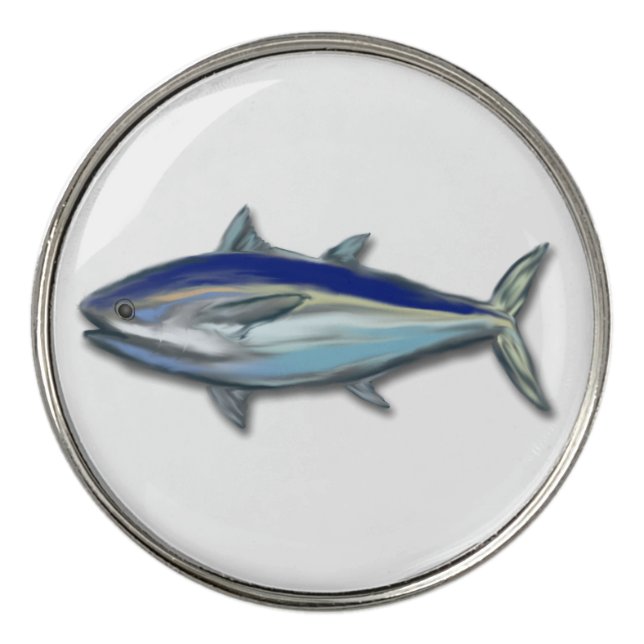 Tuna Fish Illustration Art Painting Golf Ball Marker (Front)