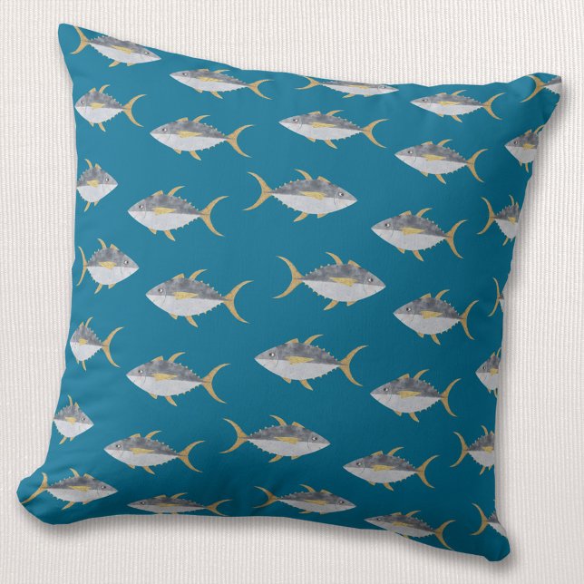 Tuna Fish Pattern Throw Pillow (Creator Uploaded)