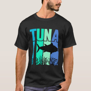 Tuna Fish Silhouette Ocean Graphic Retro  T-Shirt