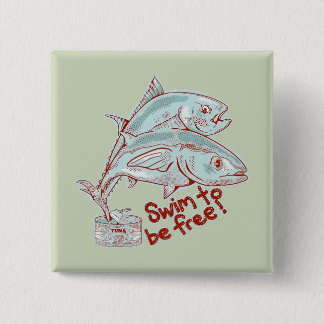 Tuna fish tin funny escape button (Front)