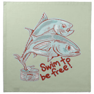 Tuna fish tin funny escape cloth napkin