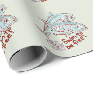 Tuna fish tin funny escape wrapping paper