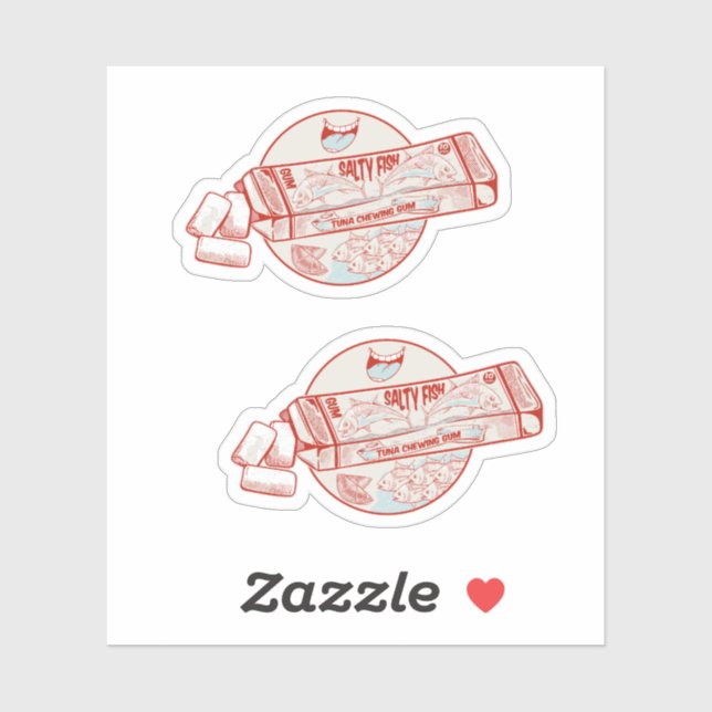 Tuna Flavoured chewing gum Sticker (Sheet)