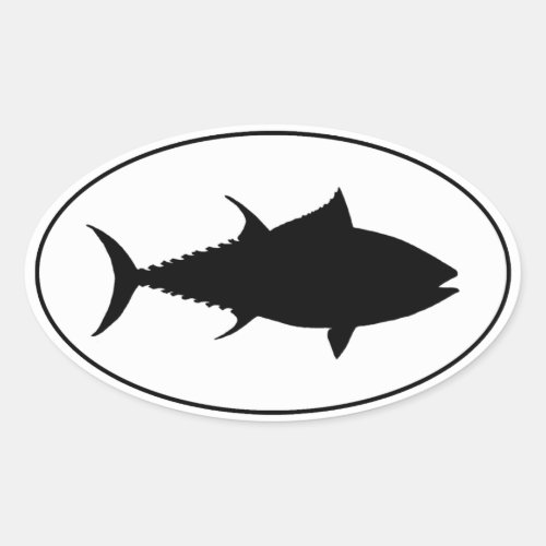 Tuna Icon Oval Sticker