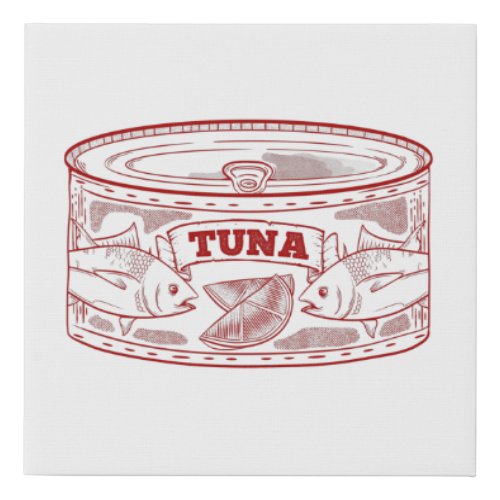 Tuna in a tin can faux canvas print