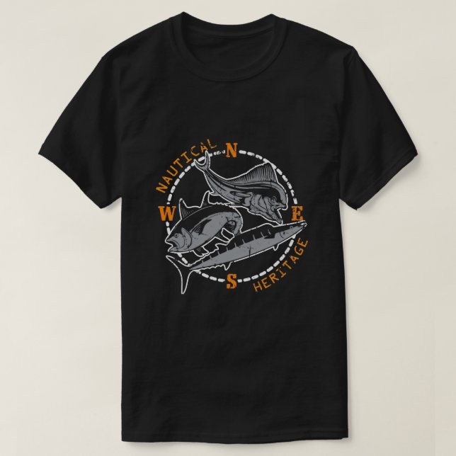 Tuna Kingfish Nautical Fishing Gift for Fisher T-Shirt (Design Front)