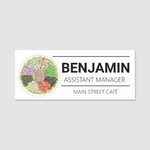 Tuna Nicoise Salad Restaurant Cafe Eatery Waiter Name Tag