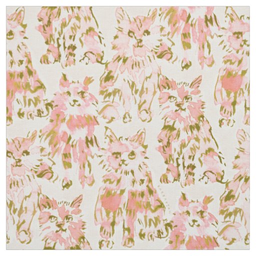 TUNA PARTICULAR Blush Pink Cats Fabric