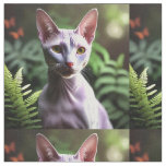 "Tuna the Hairless Cat: Sleek and Silky"  Fabric