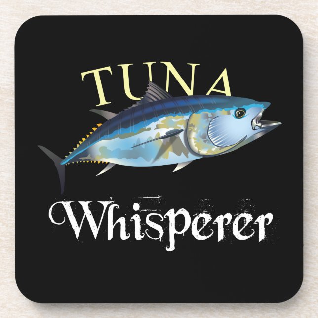 Tuna Whisperer Dark Colored Beverage Coaster (Front)