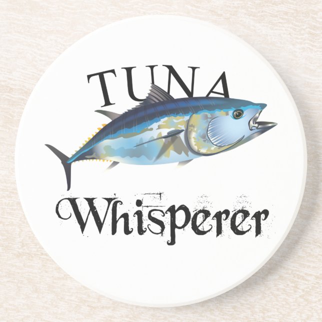Tuna Whisperer Light Colored Coaster (Front)