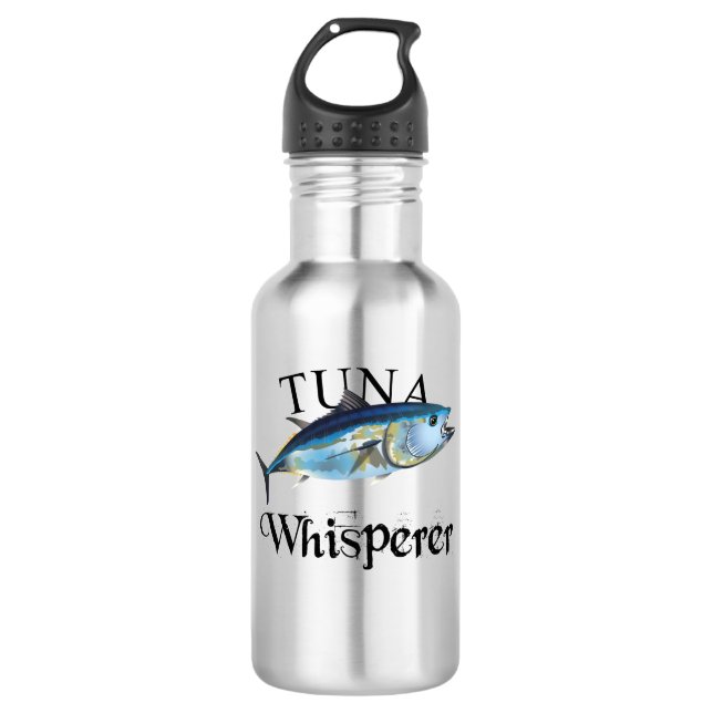 Tuna Whisperer Light Colored Stainless Steel Water Bottle (Front)
