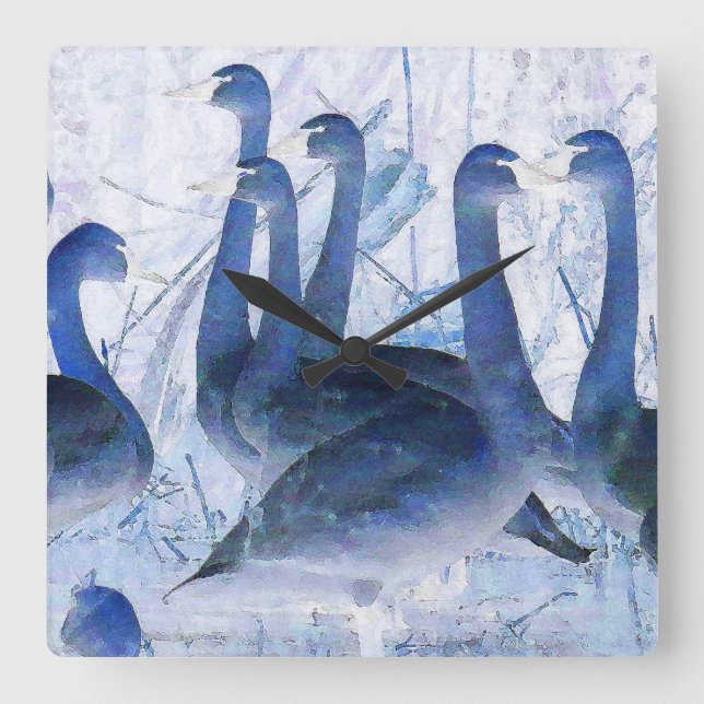 Tundra Swan Birds Wildlife Animals Clock (Front)