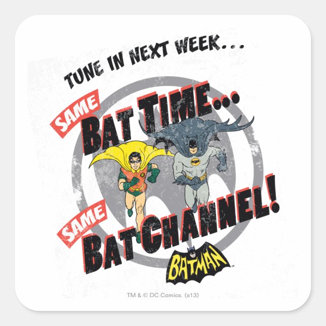 Tune In Next Week Graphic Square Sticker (Front)